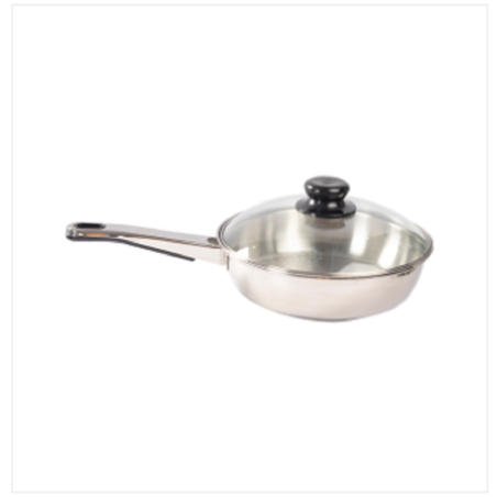 SS Frying Pan Glass Lid 18cm