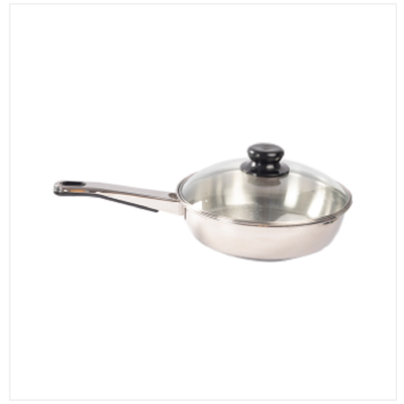 SS Frying Pan Glass Lid 22cm