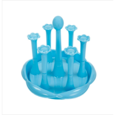 Flower Glass Stand Light Blue