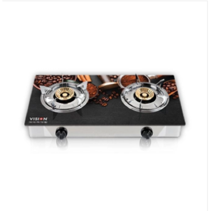 VISION NG Double Glass Gas Stove Chocolate 3D