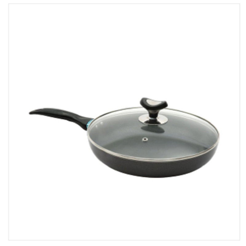 Topper Nonstick Fry Pan With Lid Black 24 Cm