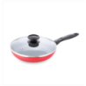 Topper Nonstick Fry Pan With Lid Red 24 Cm