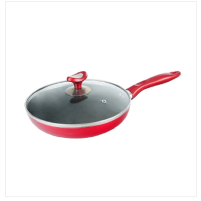 Topper Nonstick Elegant Fry Pan With Lid Red 24 Cm