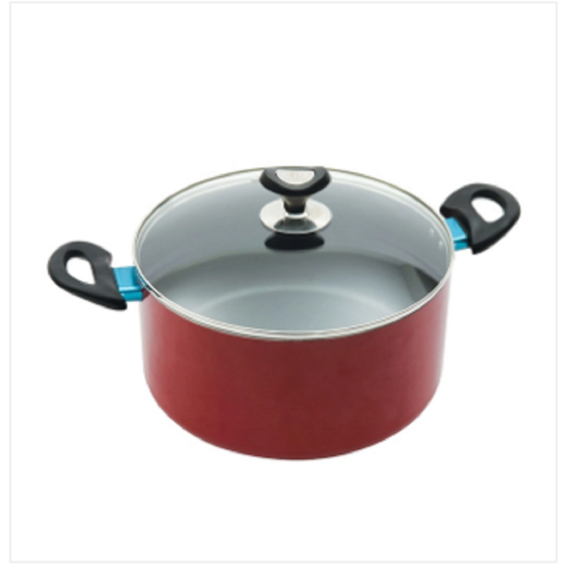 Topper Non Stick Glamour Casserole With Lid Red 22 Cm