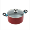 Topper Non Stick Glamour Casserole With Lid Red 22 Cm