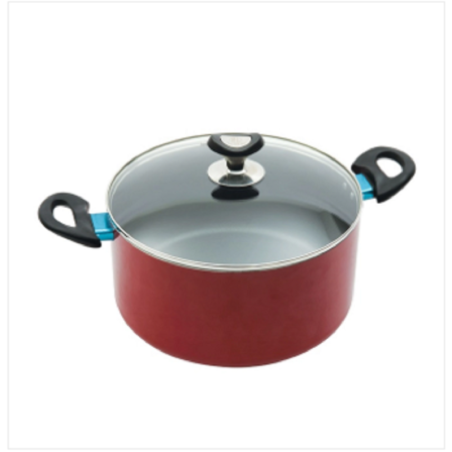 Topper Non Stick Glamour Casserole With Lid Red 26 Cm
