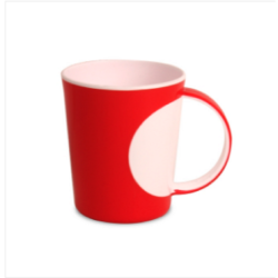 Two Color Tea Mug White & Red