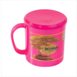 Coffee Mug 350ml With Lid Pink
