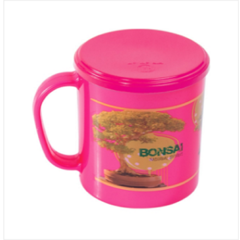 Coffee Mug 350ml With Lid Pink