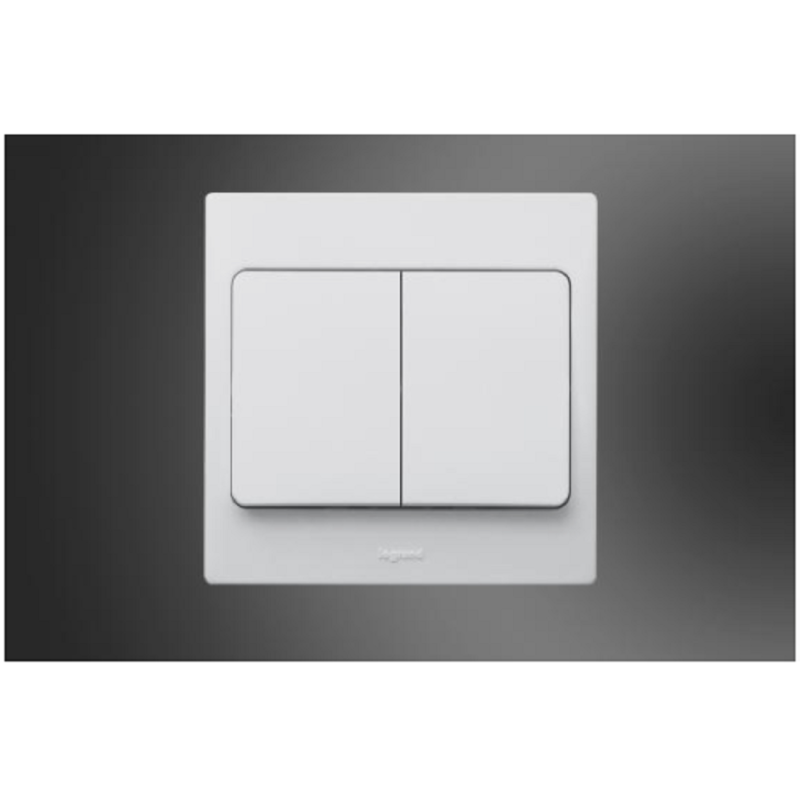 2 Gang 1 Way Switch Mallia white (281002)