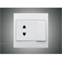 2 Pin Socket + Switch Mallia White (281101)