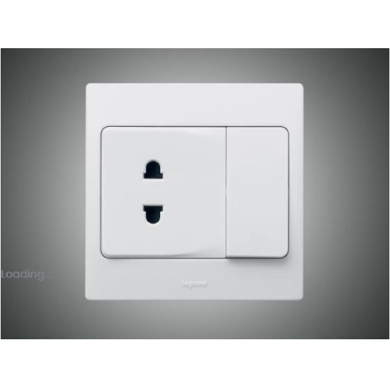 2 Pin Socket + Switch Mallia White (281101)