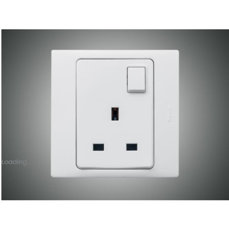 13A 3 Pin Socket + Switch(led) Mallia white (281114)