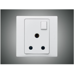 15A 3 Pin Socket + Switch Mallia white (281128)