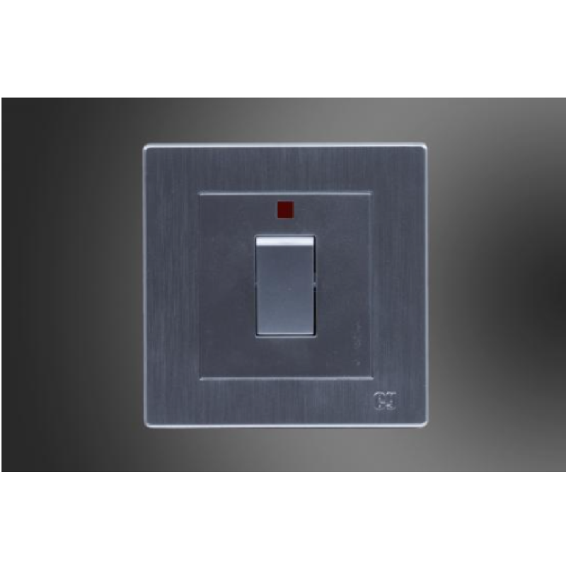 20A DP Switch with Red LED Silver (281261)