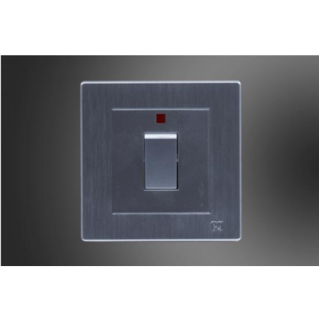 20A DP Switch with Red LED Silver (281261)