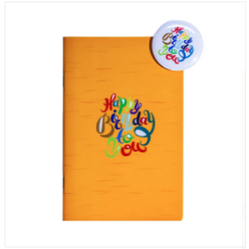 Happy Birthday Notebook With Trendy Badge