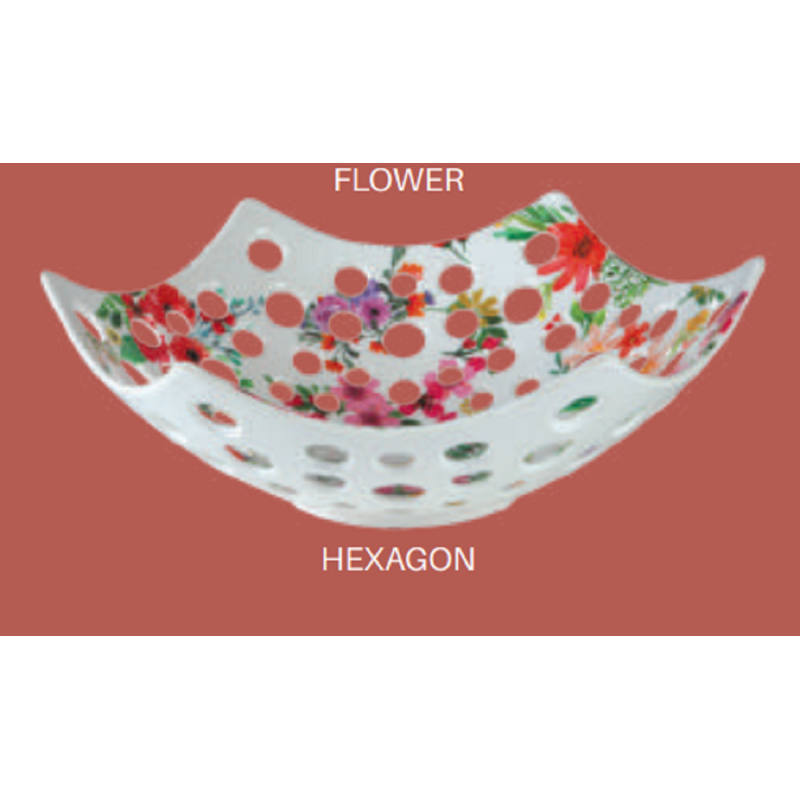 Hexagon Fruit Basket with Hole-Big-Assorted  Brand : Italiano