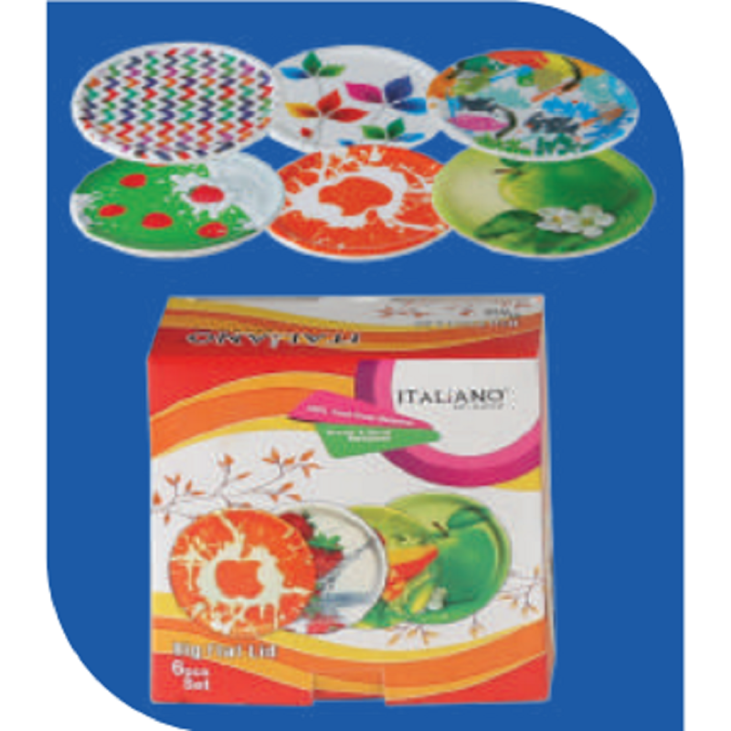 Big Flat Lid 6 pcs Set- Assorted Design Brand: Italiano