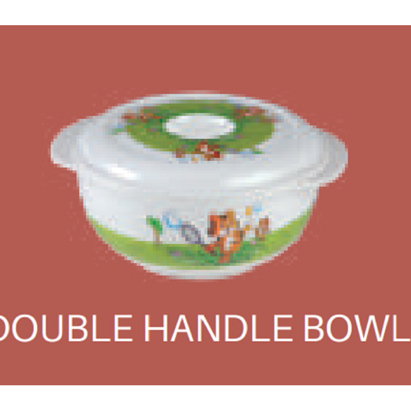 6" Double Handle Bowl with Lid -Tiger Design    brand Italiano