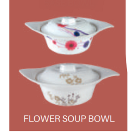 Flower Soup Bowl with LID -CHEERY    brand Italiano