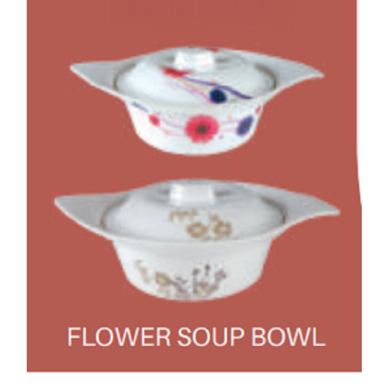 Flower Soup Bowl with LID-RAINBOW     brand Italiano