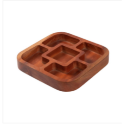 Wooden Square Shape Spice Tray 23cm