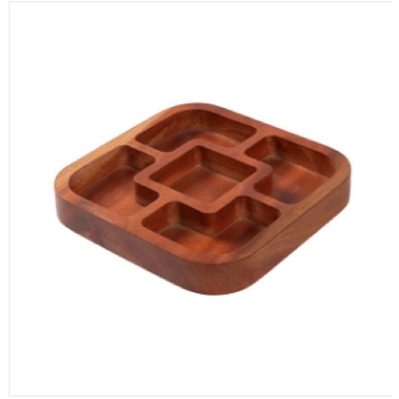 Wooden Square Shape Spice Tray 23cm