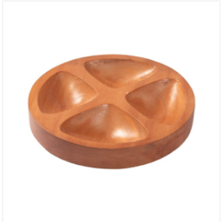 Wooden Round Shape Spice Tray 24cm