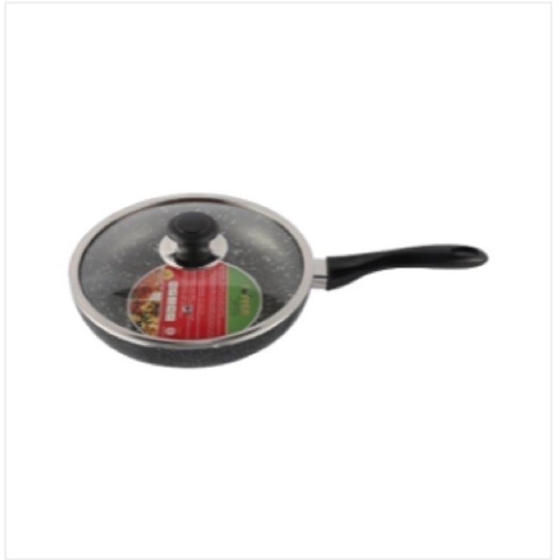 TOPPER Nonstick Glamour Fry Pan With Lid (Spatter Grey) 26 Cm