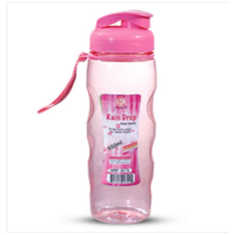 Rain Drop Water Bottle 650 ML Tr Pink