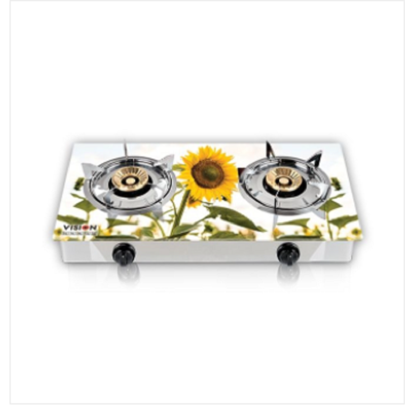 VISION LPG Double Glass Gas Stove Sun Fl 3D