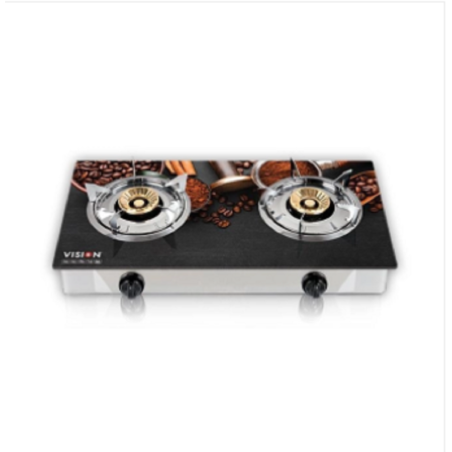 VISION LPG Double Glass Gas Stove Chocolate 3D