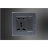 Universal Socket + Switch-Silver (MGS3044/S)