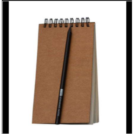 Studio Series Spiral-Bound Black Notebook With Pencil
