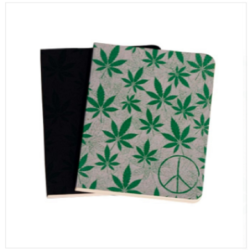 Cannabis Series Green Leaf & Black Leaf Notebook 2-Pack