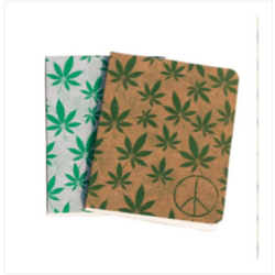 Cannabis Series Green Leaf & Brown Leaf Notebook 2-Pack