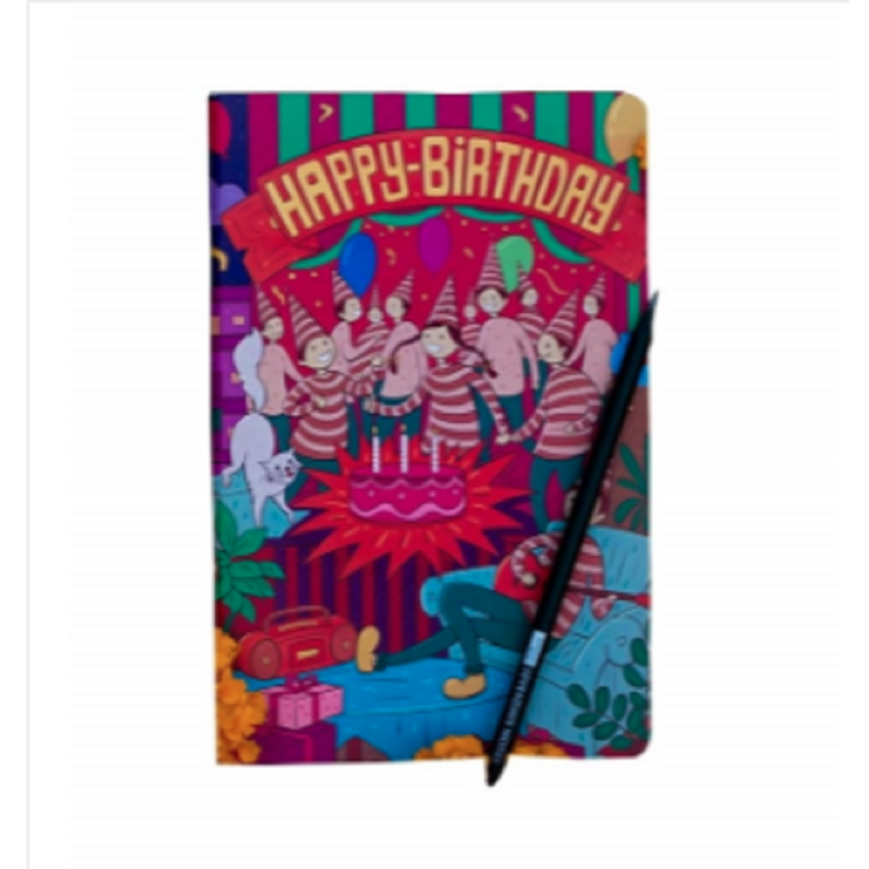 Happy Birthday Notebook With Pencil