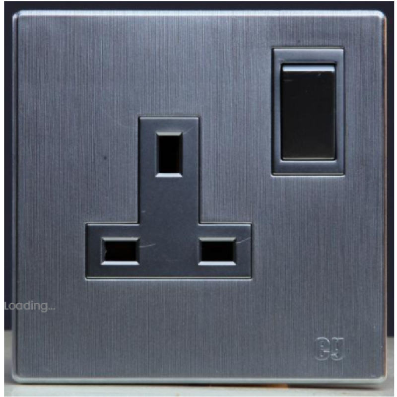 15A 3 Pin Socket with Switch-Silver (MGS3052/S)