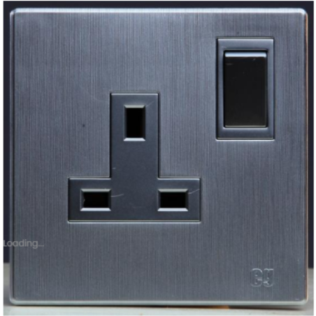 15A 3 Pin Socket with Switch-Silver (MGS3052/S)