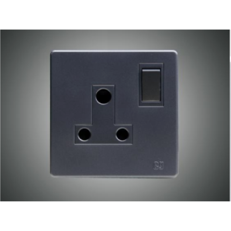 13A 3 Pin Socket with Switch-Dark Silver (MGS2034/G)