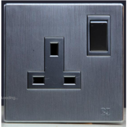 15A 3 Pin Socket with Switch-Dark Silver (MGS2052/G)