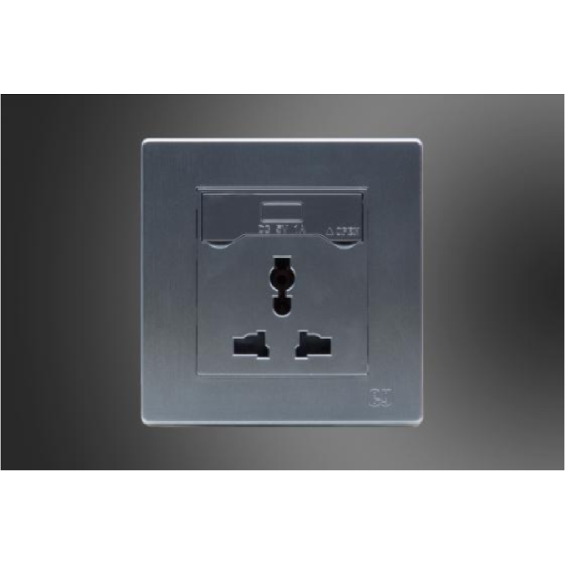 Universal Socket with USB-Dark Silver (MGS2040/G)